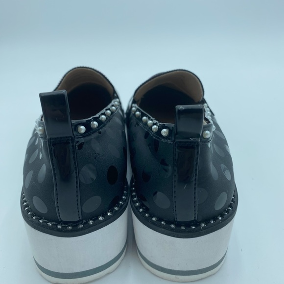 Betsy Johnson - rhinestone houndstooth pink & black loafers - Picture 8 of 8